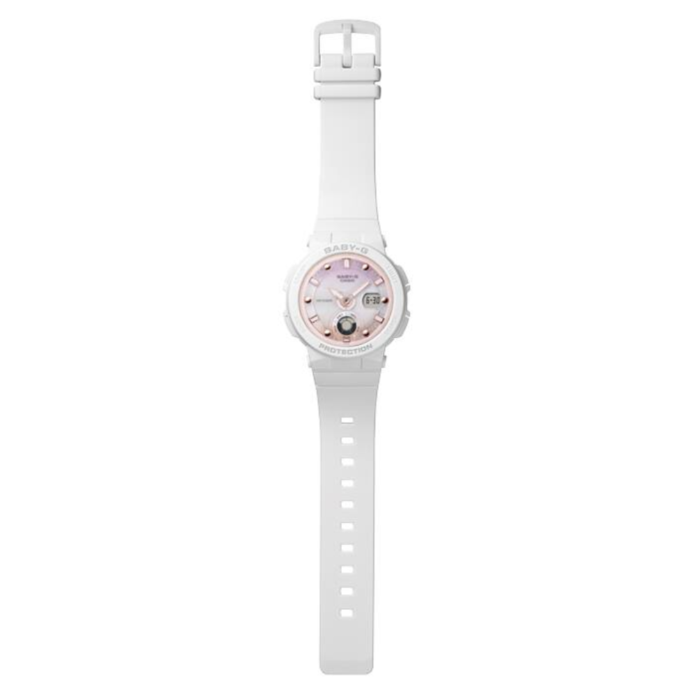CASIO BABY-G BGA-250-7A2 Women’s Analog-Digital Watch, White Resin Strap, Shock Resistant, 100m Water Resistant, Neon Illuminator
