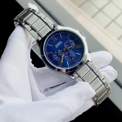 CASIO MTP-V300D-2AUDF Standard Analog Men’s Watch – Blue Dial, Stainless Steel Case & Band, Multi-Hand Chronograph Design, Quartz Movement, 50M Water Resistance, Mineral Glass – Men’s Classic Business Watch