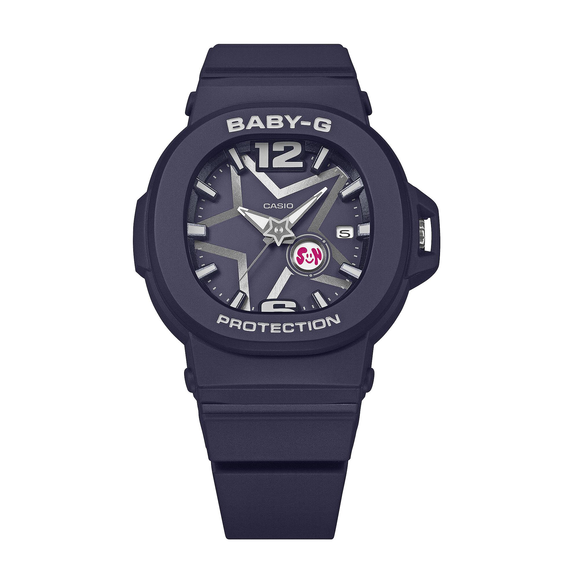 Casio BABY-G Analog Women’s Watch, Shock Resistant, 100m Water Resistant, Star Dial, Navy Blue, BGA-10D-2A1