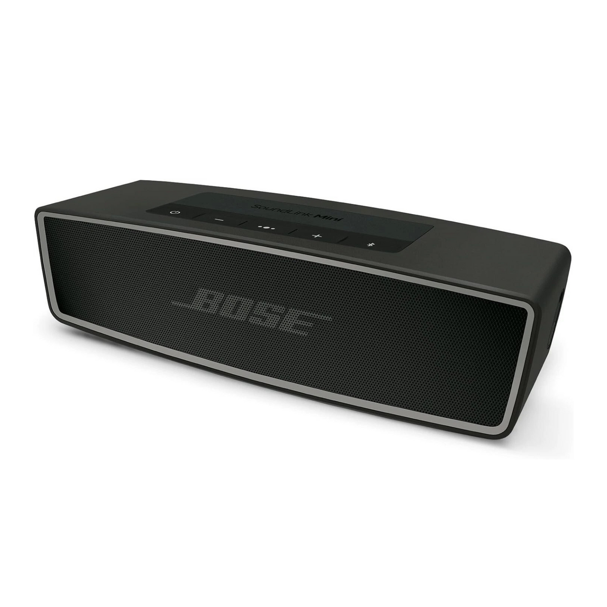 Black Bose speaker on a white background
