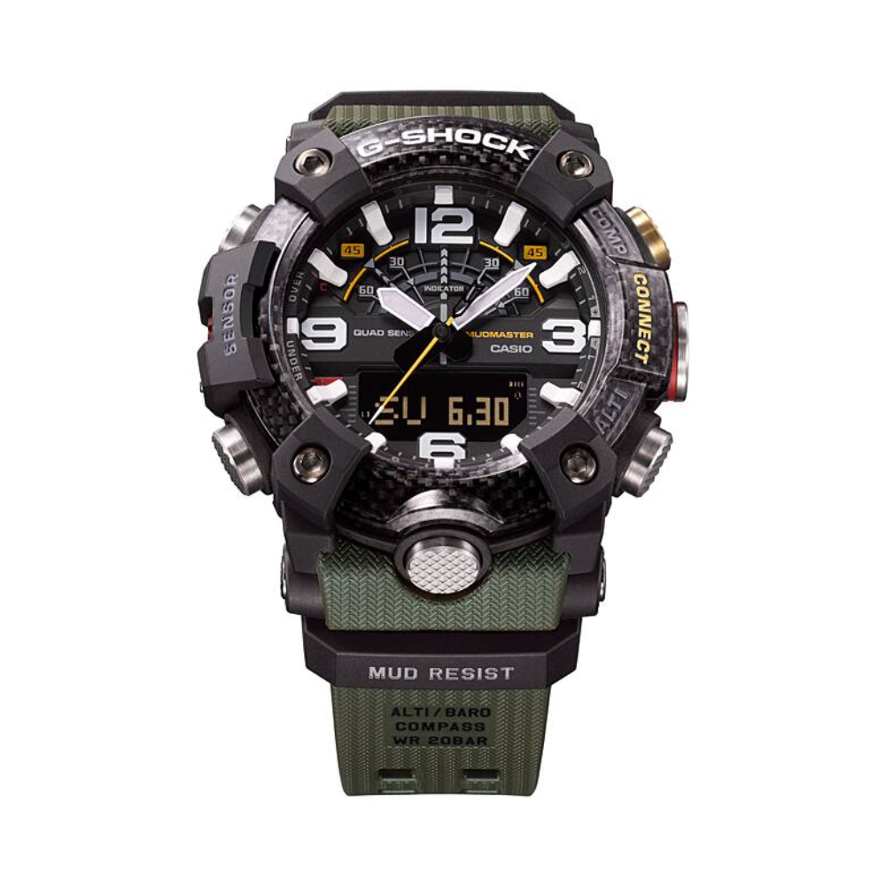 CASIO G-SHOCK MUDMASTER GG-B100-1A3 MASTER OF G Men's Watch – Bluetooth, Quad Sensor, Carbon Core Guard, Shock & Mud Resistant, 200M Water Resistant, Green
