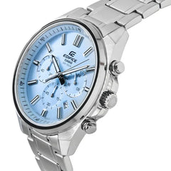 CASIO EDIFICE EFV-650D-2BVUDF Men’s Chronograph Watch – Blue Sunray Dial, Stainless Steel Bracelet, Quartz, Date, Mineral Glass, 100M Water Resistant
