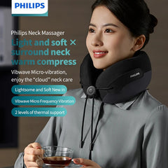 PHILIPS Wearable Neck Massager PPM3306 – Smart Heating Pulse Therapy for Neck & Shoulder Pain Relief, Lightweight, Cordless & Rechargeable