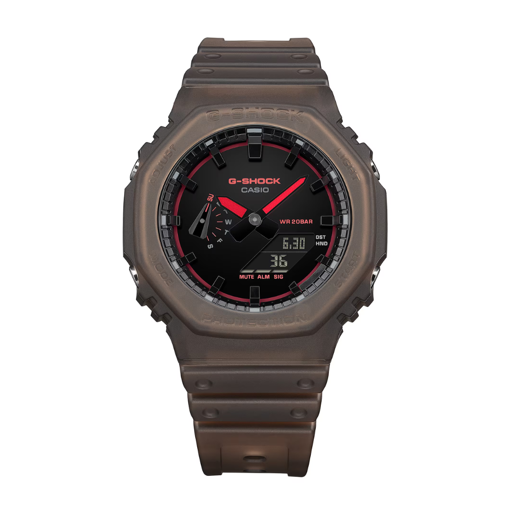 CASIO G-SHOCK GA-2100K-5ADR Analog Digital Men's Watch Brown Resin Strap 200M Water Resistant