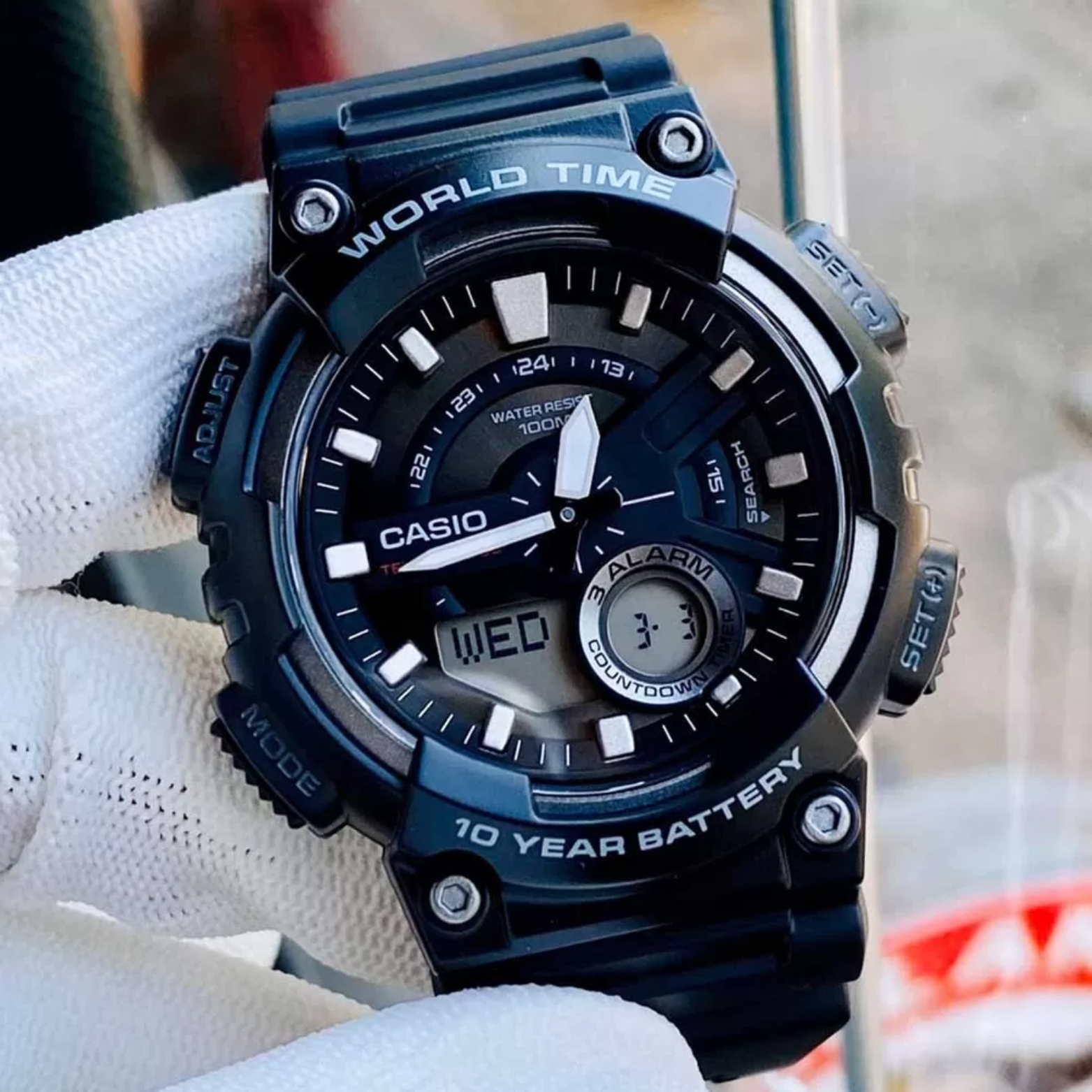 CASIO AEQ-110W-1AVDF MODEL ANALOG-DIGITAL COMBINATION WATCHES