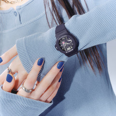 Casio BABY-G Analog Women’s Watch, Shock Resistant, 100m Water Resistant, Star Dial, Navy Blue, BGA-10D-2A1