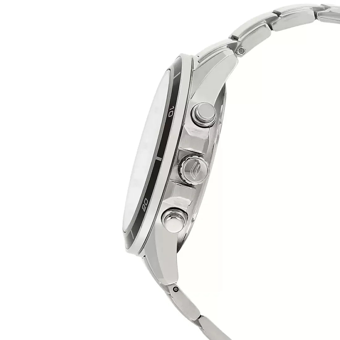 CASIO EDIFICE EFR-526D-7AVUDF Chronograph Watch for Men with Stainless Steel Band and White Dial Silver