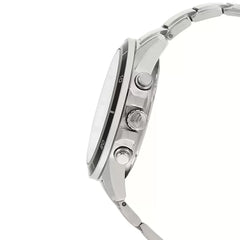 CASIO EDIFICE EFR-526D-7AVUDF Chronograph Watch for Men with Stainless Steel Band and White Dial Silver