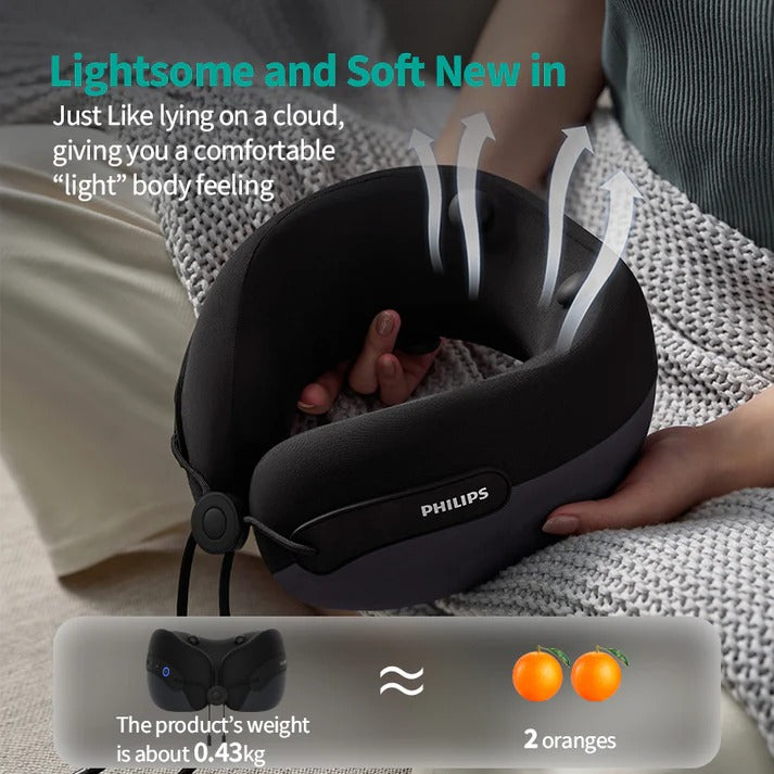 PHILIPS Wearable Neck Massager PPM3306 – Smart Heating Pulse Therapy for Neck & Shoulder Pain Relief, Lightweight, Cordless & Rechargeable