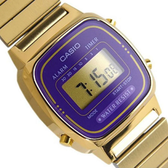 CASIO LA670WGA-6DF Vintage Digital Women’s Watch, Gold Tone Stainless Steel Band, Daily Alarm, Stopwatch