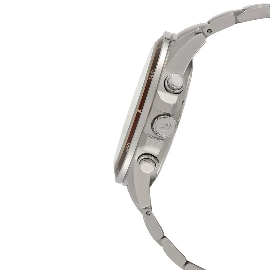 CASIO EDIFICE EFR-526D-5CVUDF Chronograph Watch for Men with Stainless Steel Band and Red Brown Dial Silver