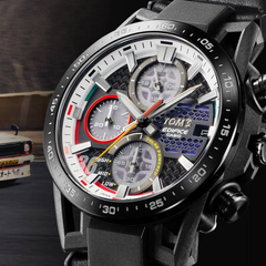 CASIO Edifice EFS-S641TMS-1A Solar Powered Chronograph Watch – Titanium Case & Band, Sapphire Crystal, 100M Water Resistance, Stopwatch, Date Display, Luminous Hands – Men’s Premium Sports & Business Watch