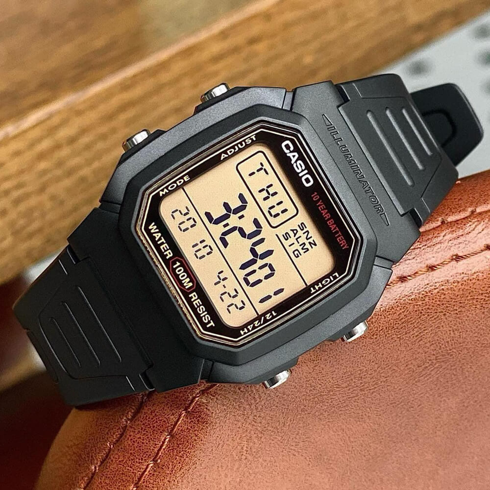 CASIO W-800HG-9AVDF Digital Watch – Classic Design, 100M Water Resistance, LED Backlight, 10-Year Battery