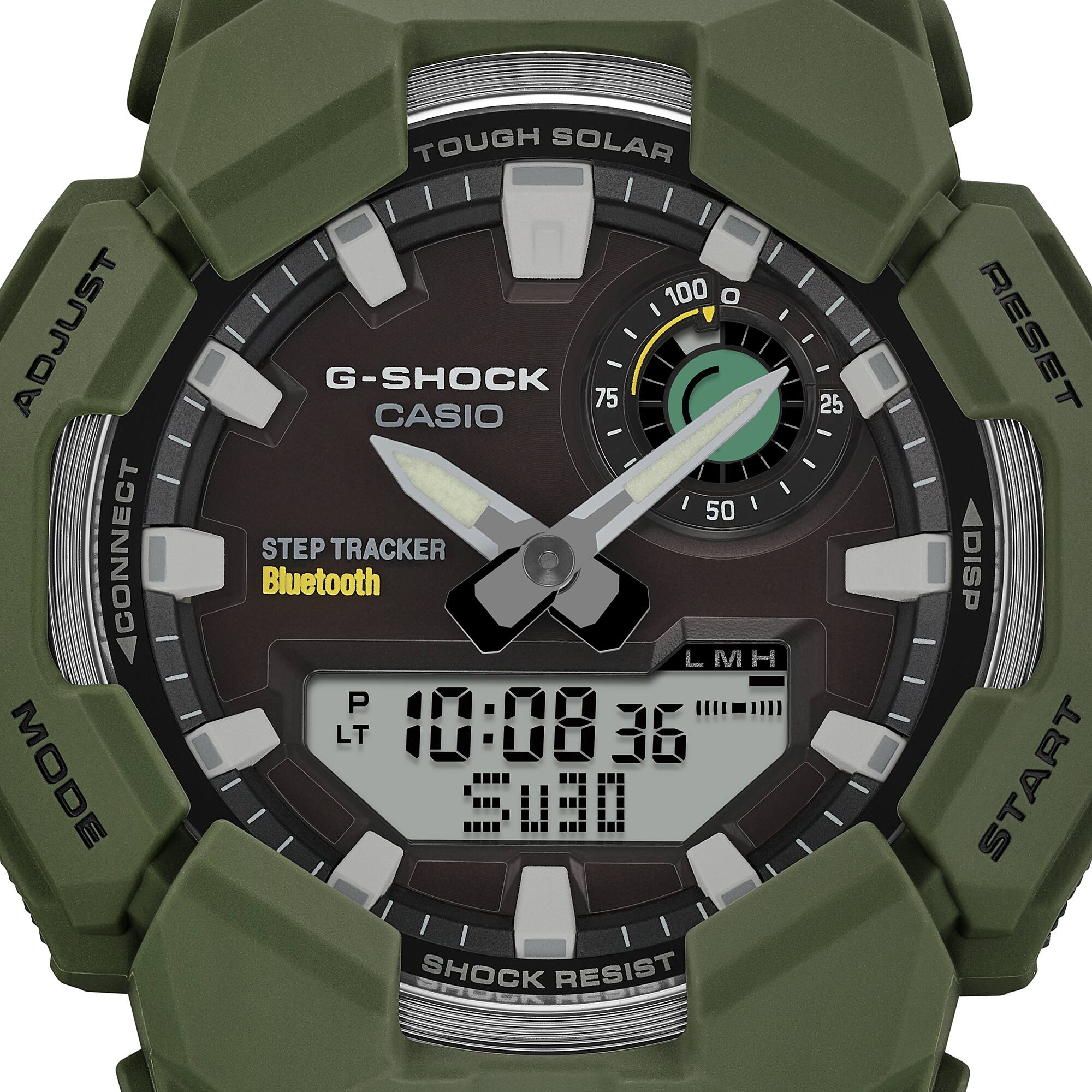CASIO G-SHOCK GA-B010-3A Analog-Digital Men’s Watch, Shock Resistant, 200M Water Resistant, Green Resin Strap