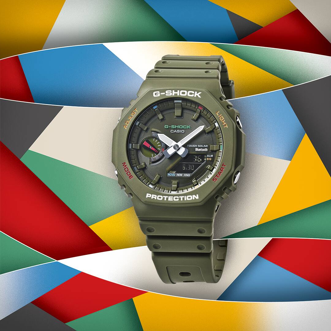 CASIO G-SHOCK GA-B2100FC-3A Analog-Digital Men’s Watch, Tough Solar, Bluetooth Connectivity, 200M Water Resistant, Green Resin Strap