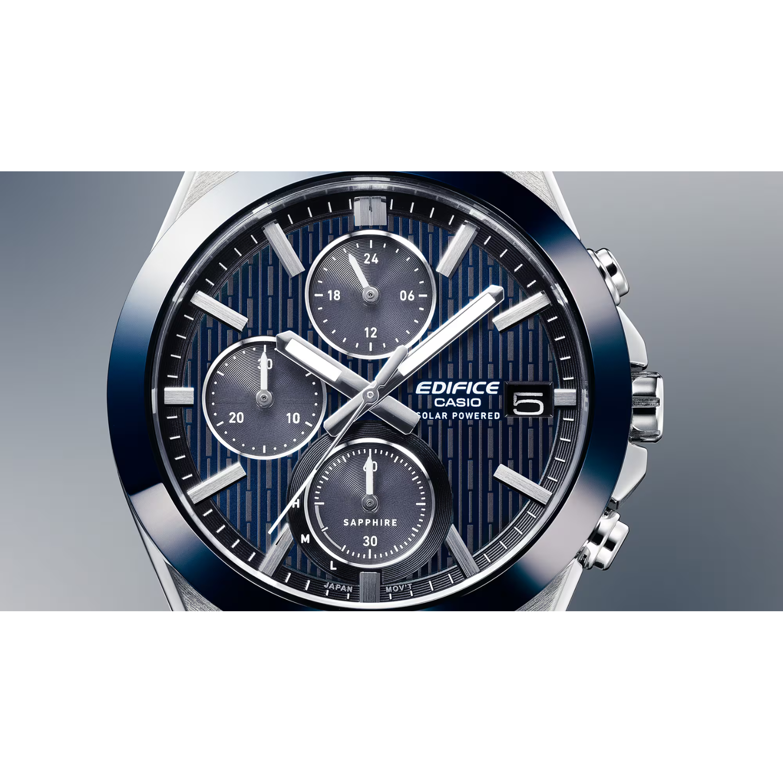 CASIO EDIFICE EFS-S650D-2ADF MODEL CERAMIC BEZEL SOLAR POWERED CHRONOGRAPH WATCHES