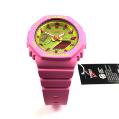 CASIO G‑SHOCK GMA‑S2100BS‑4ADR Women’s Analog‑Digital Watch – Translucent Pink Resin, Carbon Core Guard, 200 M Water‑Resistant, Slim Octagonal Case