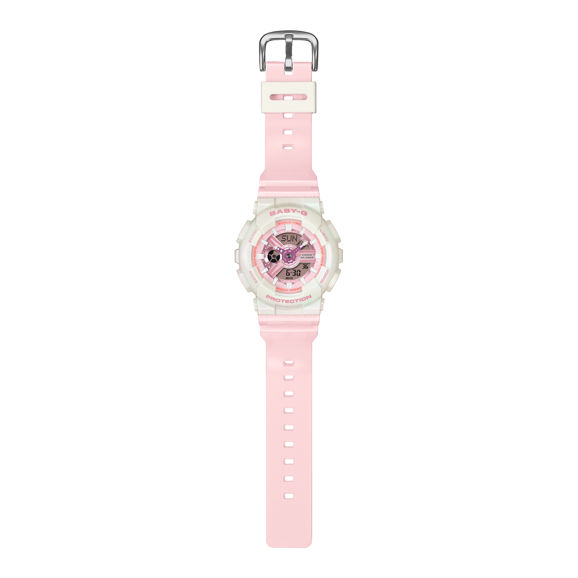Casio Baby-G BA-110PD-4ADR Women’s Analog-Digital Watch, Pastel Pink Resin Band, Shock Resistant, 100m Water Resistant
