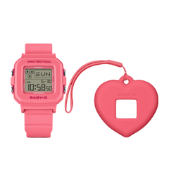 Casio G-SHOCK BABY-G+PLUS Digital Women’s Watch with Heart-Shaped Holder, Shock Resistant, 100m Water Resistant, Pink, BGD-10KH-4D