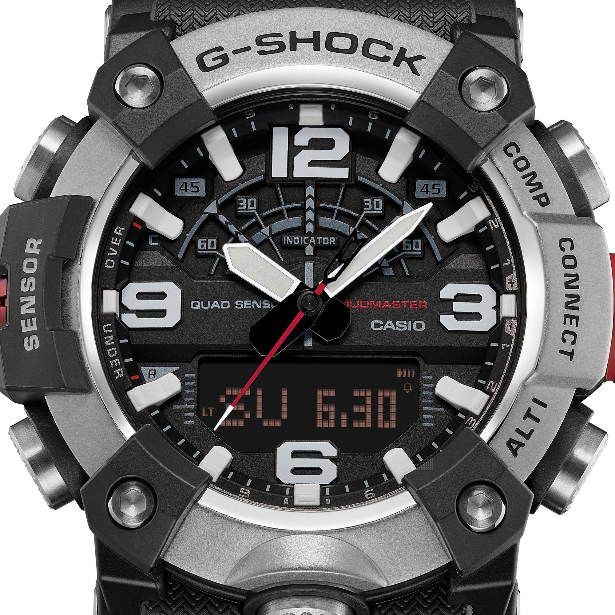CASIO G-SHOCK GG-B100XM-1ADR MUDMASTER Analog Digital Men's Watch Stainless Steel Bezel Bluetooth Quad Sensor 200M Water Resistant