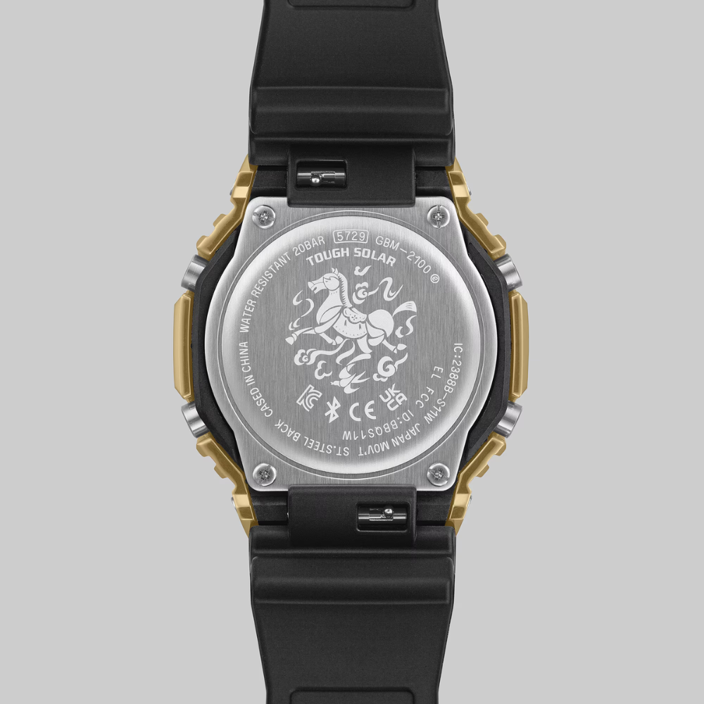 CASIO G-SHOCK GBM-2100CX-9ADR G-STEEL Analog Digital Men's Watch Gold Ion Plated Bezel Solar Powered Bluetooth 200M Water Resistant