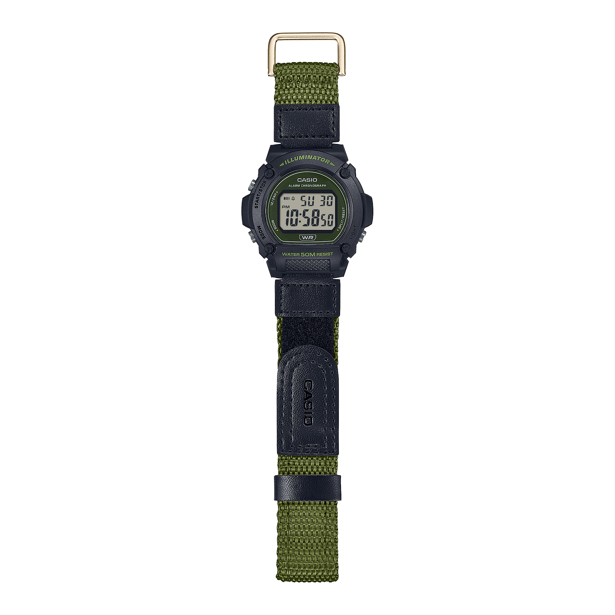 CASIO W-219HB Series Standard Digital Watch – Classic Retro Design, LED Backlight, Stopwatch, Alarm, 50M Water Resistance, Resin Case, Fabric Band, Long Battery Life – Men’s Casual Sports Digital Watch