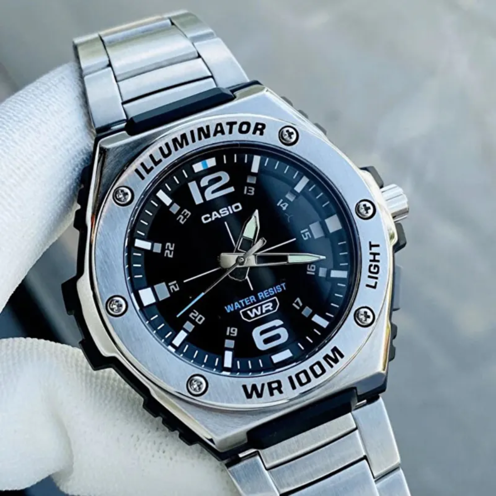 CASIO MWA-100HD-1AVDF Men's Analog Watch – Stylish Stainless Steel, LED Light, Water Resistant, Long Battery Life