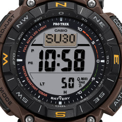 Casio PRO TREK PRG-340L-5DR Men’s Solar Triple Sensor Brown Field Watch, Tough Solar, 100M Water Resistant