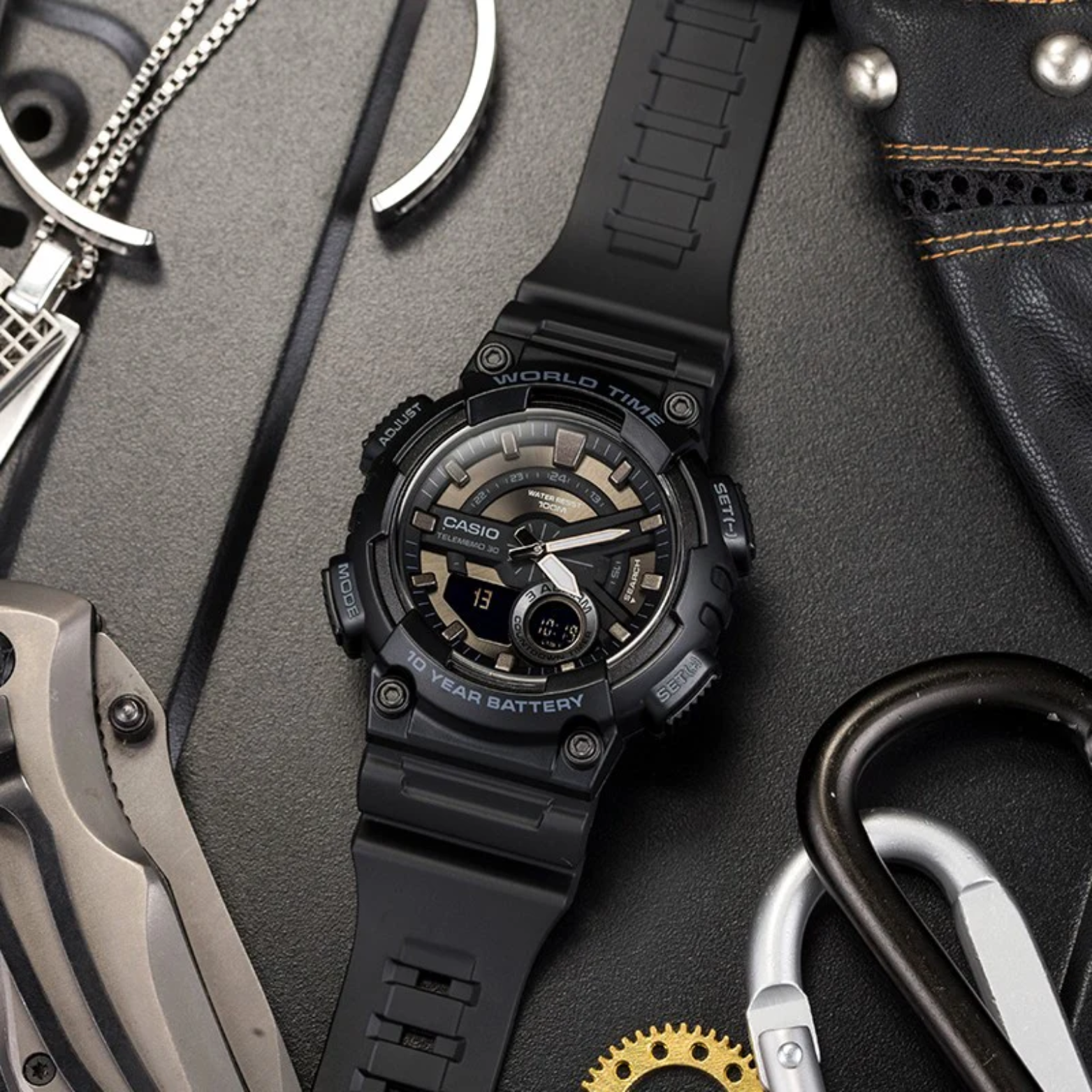 CASIO AEQ-110W-1BVDF MODEL ANALOG- DIGITAL COMBINATION WATCHES