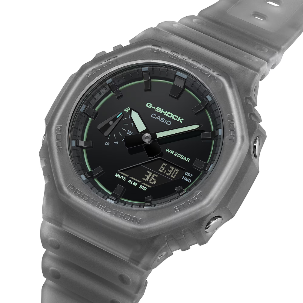 CASIO G-SHOCK GA-2100K-1ADR Analog Digital Men's Watch Black Resin Strap 200M Water Resistant