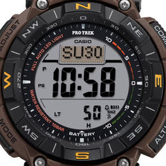 CASIO PROTREK PRG-340L-5DR Solar Powered Men’s Watch, Triple Sensor, 200M Water Resistant, Brown Leather Strap