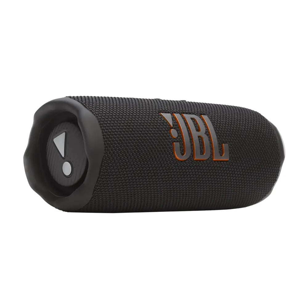 Black JBL speaker on a white background