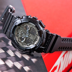 CASIO G-SHOCK GA-100CF-1ADR Analog Digital Men's Watch Black Camouflage Resin Strap 200M Water Resistant