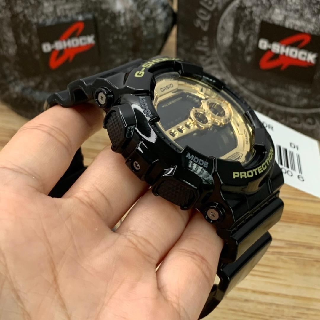 CASIO G-SHOCK GD-100GB-1DR Men's Digital Watch – Shock Resistant, 200M Water Resistant, LED Backlight, Large Display, Black & Gold