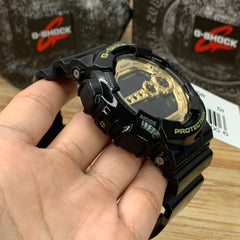 CASIO G-SHOCK GD-100GB-1DR Men's Digital Watch – Shock Resistant, 200M Water Resistant, LED Backlight, Large Display, Black & Gold