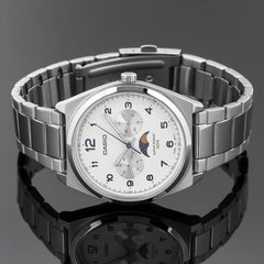 CASIO MTP-M300D-7AVDF Men's Analog Watch – Silver Stainless Steel Multi-Dial Quartz Watch | Elegant, Water Resistant & Durable