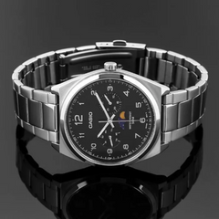 CASIO MTP-M300D-1AVDF Men's Analog Watch – Black Dial Stainless Steel Multi-Dial Quartz Watch | Elegant, Water Resistant & Durable
