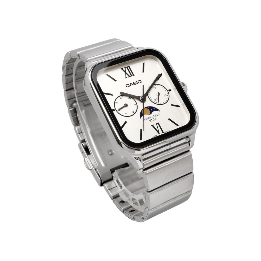 CASIO MTP-M305D-7A2VDF Men’s Analog Watch – Stainless Steel Bracelet, Multi-Dial Design, Day & Date Display, Quartz Movement, Water Resistant