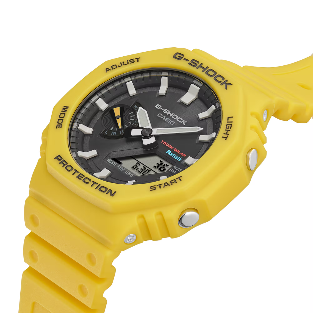 CASIO G-SHOCK GA-B2100C-9A Men's Analog-Digital Bluetooth Solar Watch – Carbon Core Guard, Shock Resistant, 200M Water Resistant, Yellow