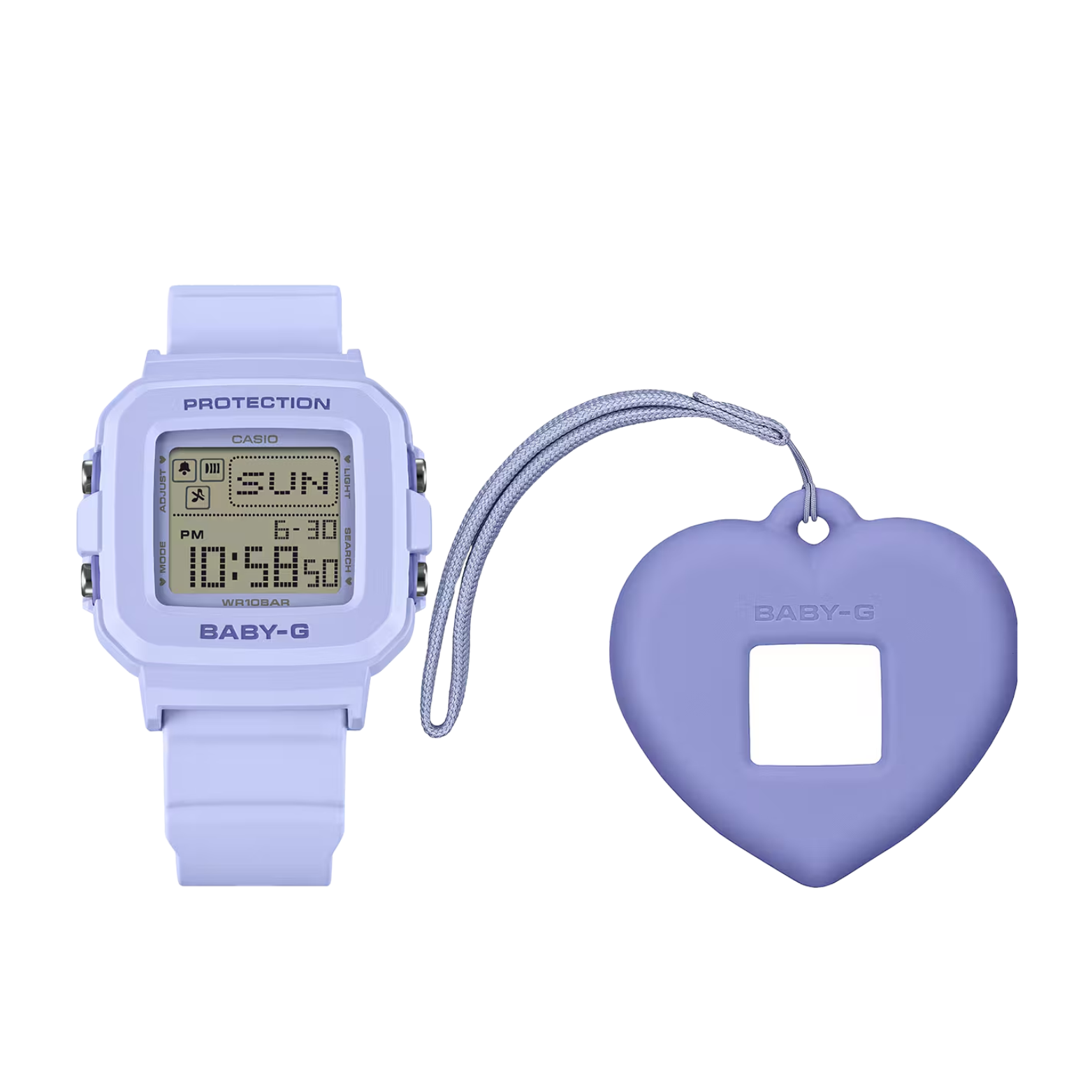 Casio G-SHOCK BABY-G+PLUS Digital Women’s Watch with Heart-Shaped Holder, Shock Resistant, 100m Water Resistant, Blue, BGD-10KH-2B