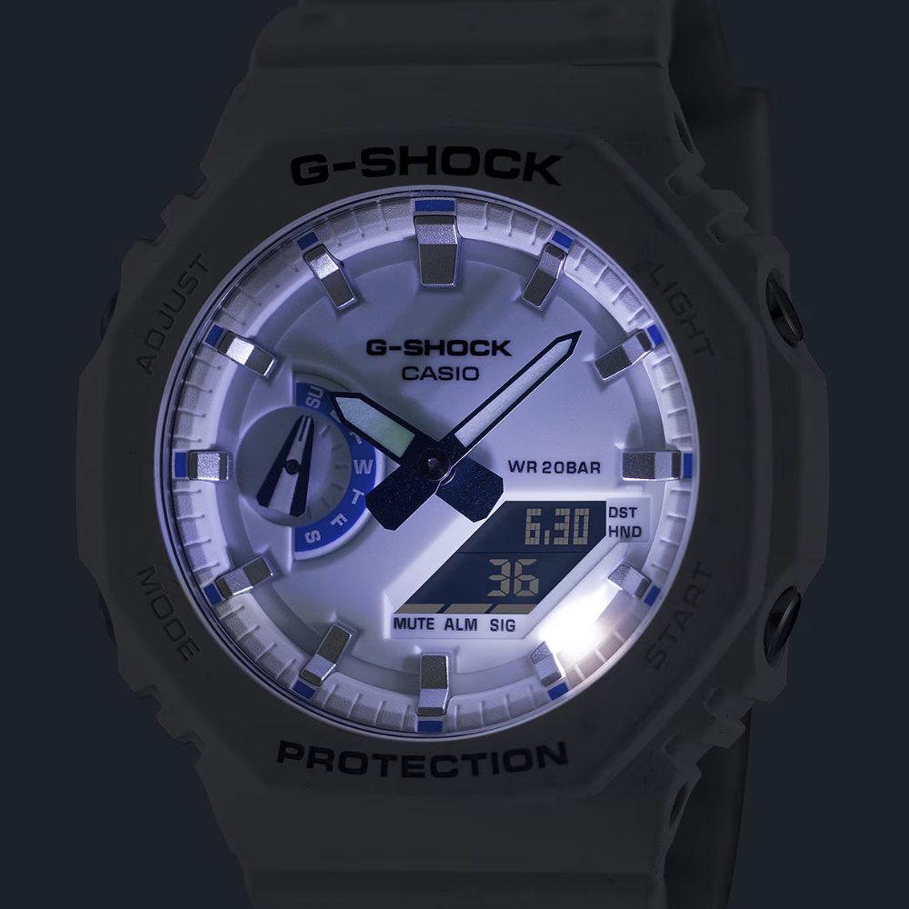 CASIO G-SHOCK GA-2100HDS-7ADR Analog Digital Men's Watch White Resin Strap 200M Water Resistant