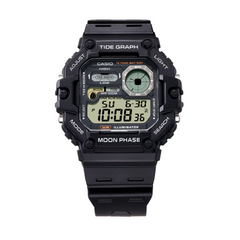 CASIO WS-1700H Series Digital Sports Watch – 10-Year Battery, Tide Graph, Moon Phase, World Time, LED Backlight, 100M Water Resistance, Stopwatch & Alarm – Outdoor Men's Watch