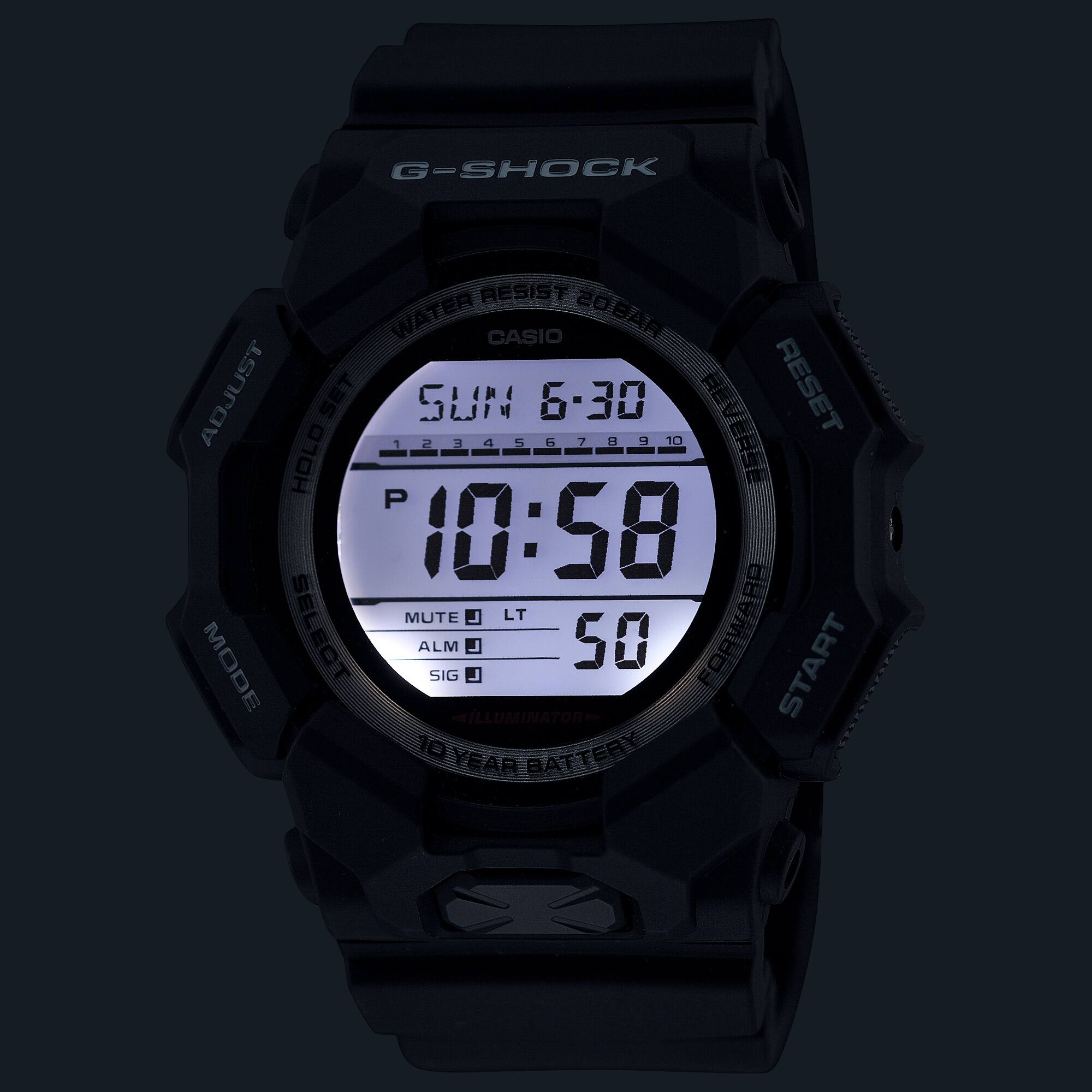 Casio G-SHOCK GD-010-1D Men’s Digital Black Watch, 10-Year Battery, 200M Water Resistant