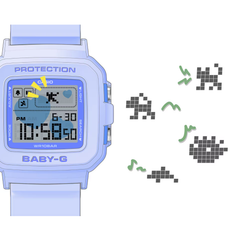 Casio G-SHOCK BABY-G+PLUS Digital Women’s Watch with Heart-Shaped Holder, Shock Resistant, 100m Water Resistant, Black, BGD-10KH-2C