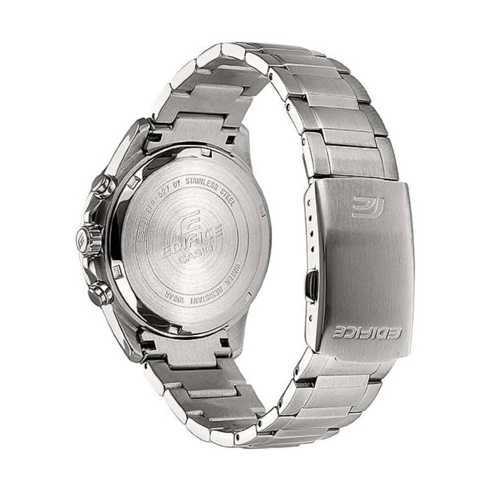 CASIO EDIFICE EFR-526D-1AVUDF Chronograph Watch for Men with Stainless Steel Band and Black Dial Silver