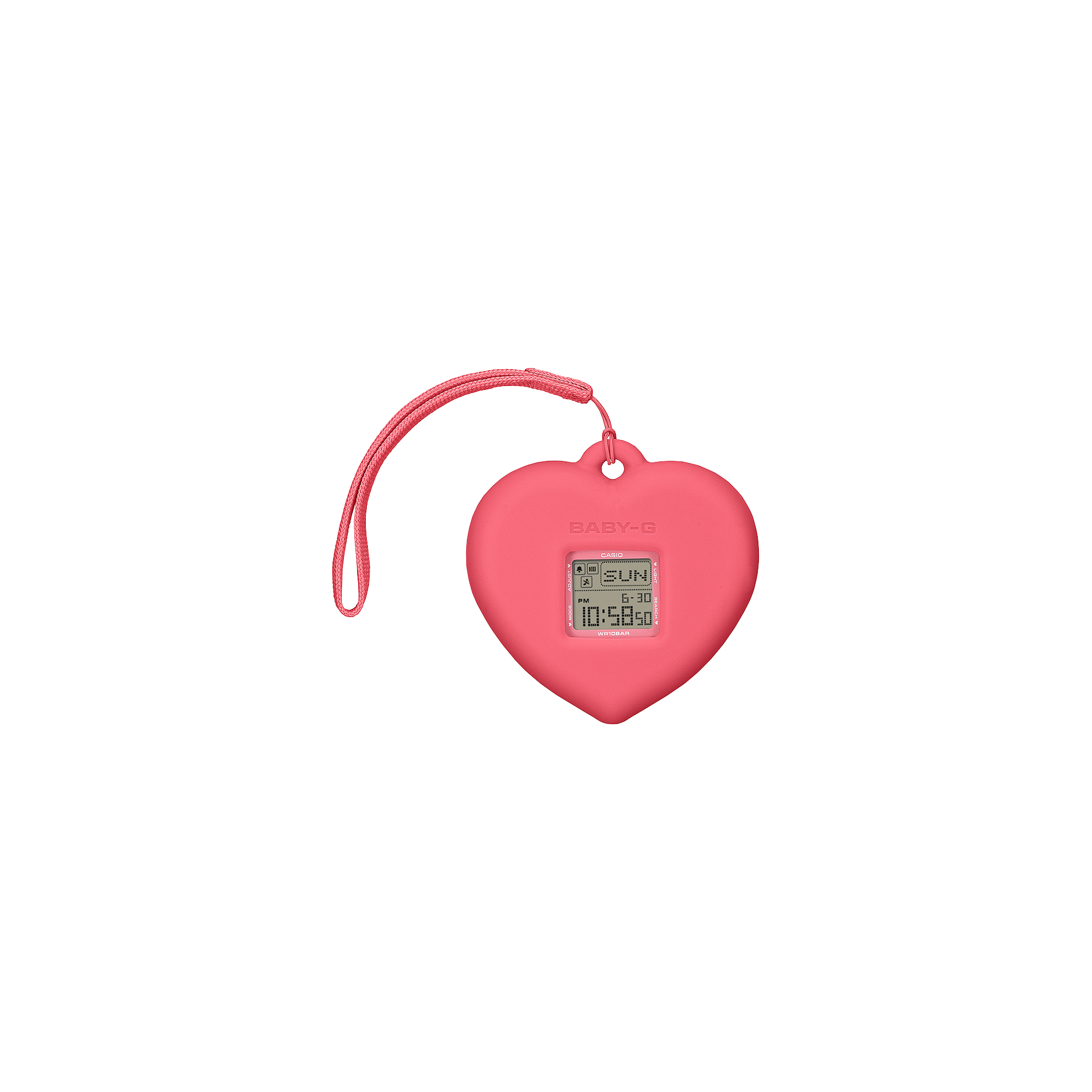 Casio G-SHOCK BABY-G+PLUS Digital Women’s Watch with Heart-Shaped Holder, Shock Resistant, 100m Water Resistant, Pink, BGD-10KH-4D