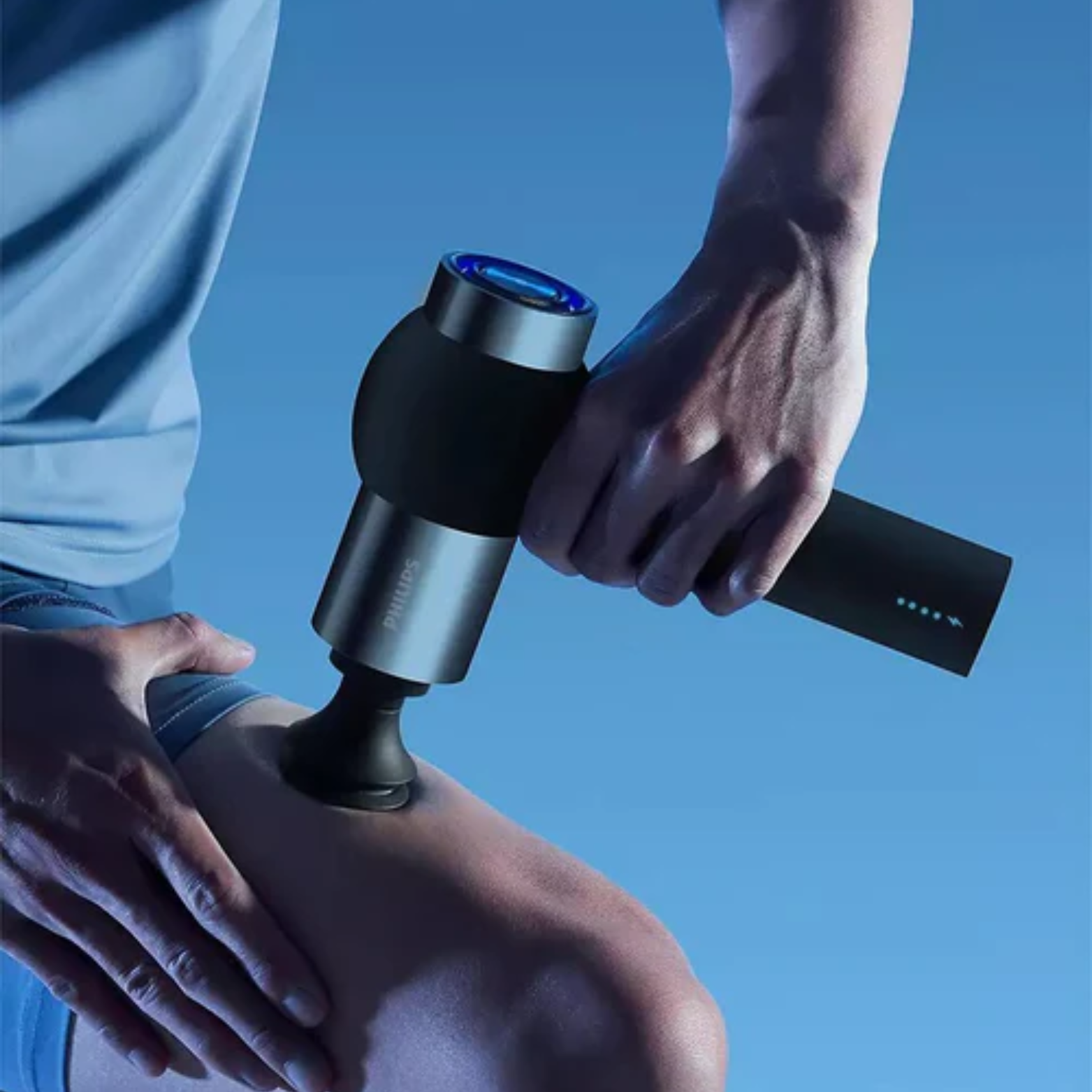 Philips PPM5201G Sports Massage Gun – Aluminum Alloy, 12 mm Amplitude, 15 kg Thrust, 8 Heads, Smart Feedback Display