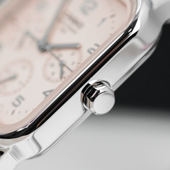 Casio MTP-M306M-4AVDF Men’s Analog Stainless Steel Mesh Watch – Pink Dial, Day-Date & 24-Hour Subdials, 50M Water Resistant