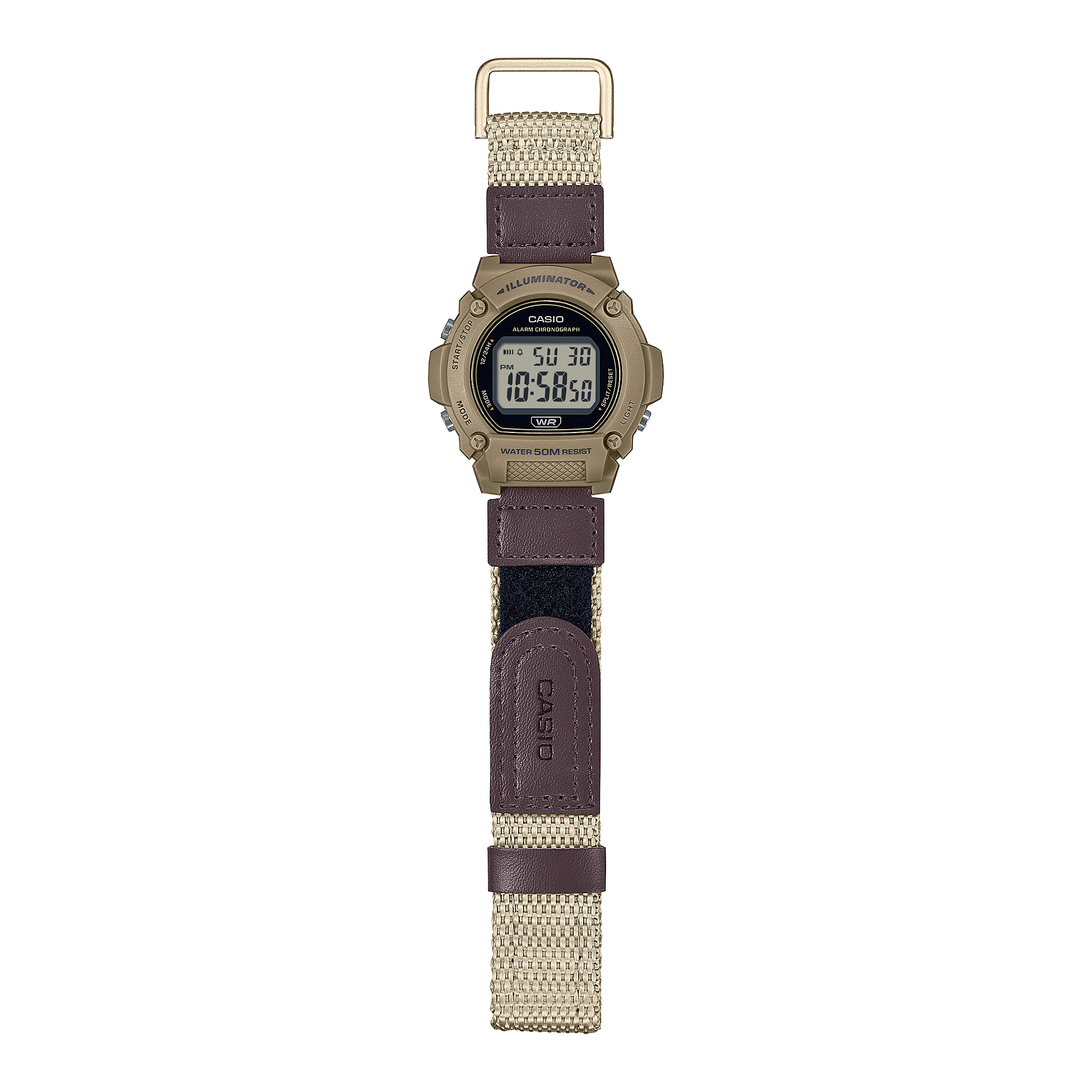 CASIO W-219HB Series Standard Digital Watch – Classic Retro Design, LED Backlight, Stopwatch, Alarm, 50M Water Resistance, Resin Case, Fabric Band, Long Battery Life – Men’s Casual Sports Digital Watch