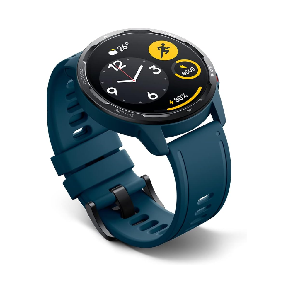 Xiaomi Watch S1 Active Global Smart Watch – 1.43” AMOLED Display, Bluetooth Calling, Dual-Band GPS, 117 Fitness Modes, SpO₂, Heart Rate & Sleep Monitoring, 5 ATM Waterproof, Alexa Built-in – For Android & iOS